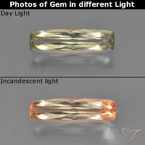 1.30ct 天然 ライトイエロー カラーチェンジディアスポラ, クッション, VS
