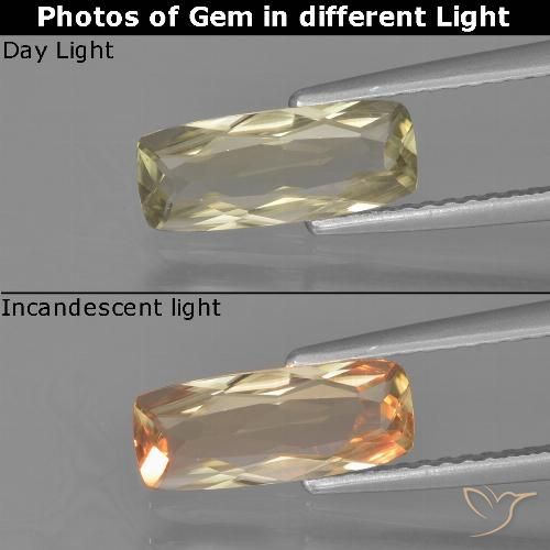 1.14ct 天然 非常に薄い黄色 カラーチェンジディアスポラ, クッション, VVS