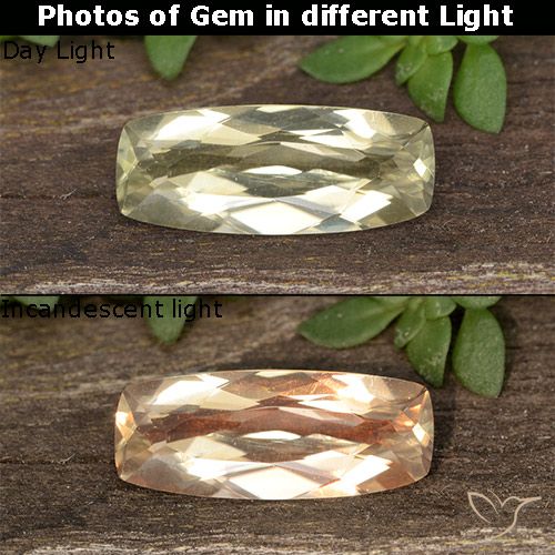 1.18ct 天然 ライトイエロー カラーチェンジディアスポラ, クッション, VVS