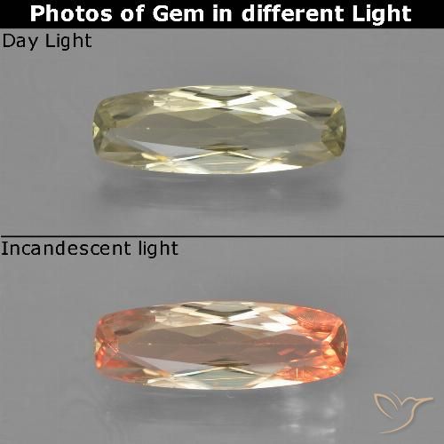 1.10ct 天然 薄いイエロー カラーチェンジディアスポラ, クッション, VS