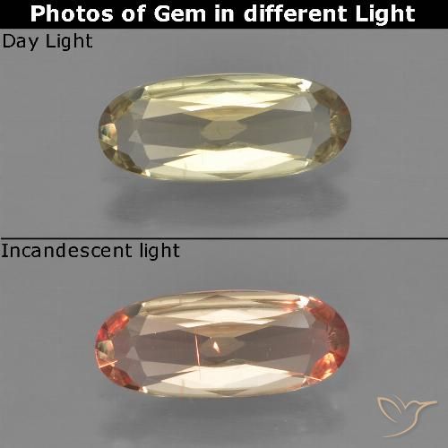 0.87ct 天然 ウォームイエロー カラーチェンジディアスポラ, 楕円形, VS