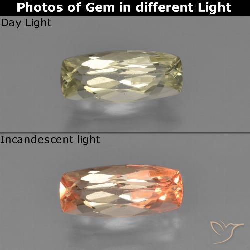 0.93ct 天然 非常に薄い黄色 カラーチェンジディアスポラ, クッション, VS