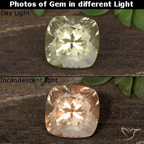 0.81ct 天然 非常に薄い黄色 カラーチェンジディアスポラ, クッション, VVS-VS