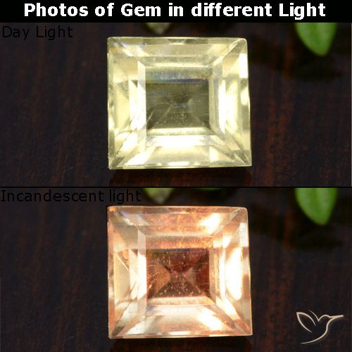 1.01ct 天然 非常に薄い黄色 カラーチェンジディアスポラ, 四角形, VS