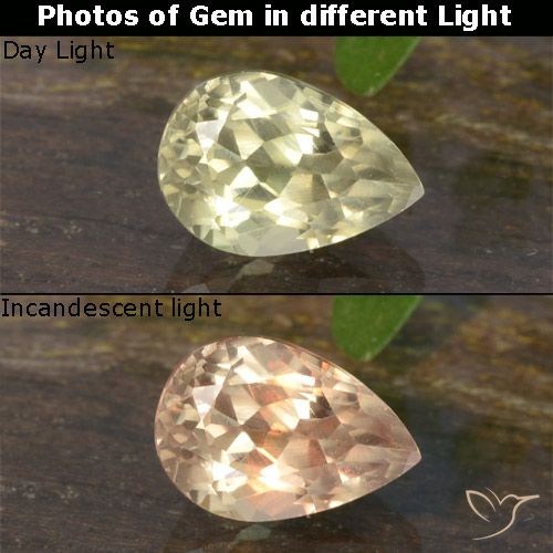 0.69ct 天然 ライトイエロー カラーチェンジディアスポラ, 洋梨の形, VVS-VS