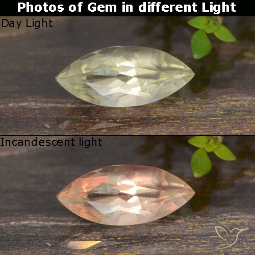 0.85ct 天然 非常に薄い黄色 カラーチェンジディアスポラ, マーキーズ, VVS-VS