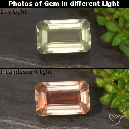 0.66ct 天然 ライトゴールデンイエロー カラーチェンジディアスポラ, エメラルドカット, VVS-VS