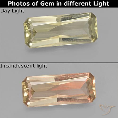 2.53ct 天然 ライトイエロー カラーチェンジディアスポラ, エメラルドカット, VVS-VS