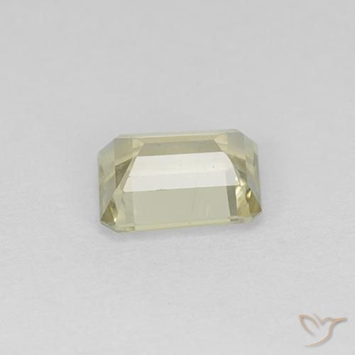 1.20カラットの天然非常に薄い黄色色が変わるダイアスポア、八角形 / エメラルドカット、VS