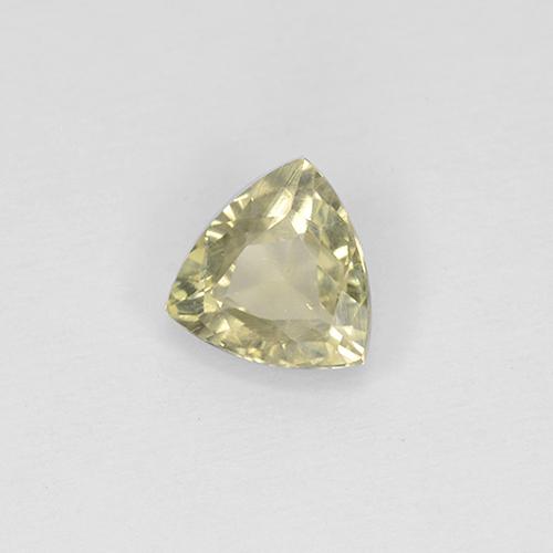 0.70カラットの天然ライトイエローカラーチェンジダイアスポア（6×5.8 mm・トリリアント）