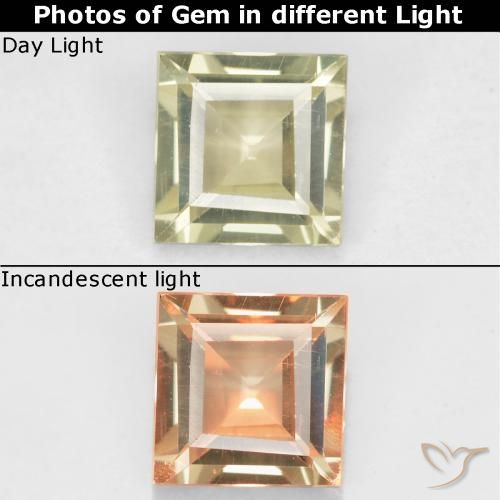 0.48ct 天然 非常に薄い黄色 カラーチェンジディアスポラ, 四角形, VS