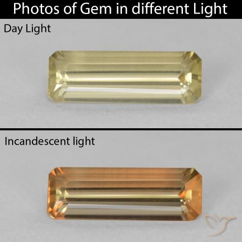 1.20ct 天然 ライトイエロー カラーチェンジディアスポラ, エメラルドカット, VVS