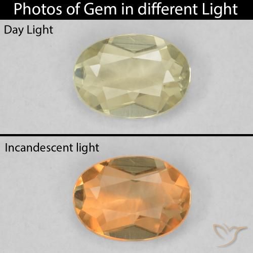 0.33ct 天然 ライトイエロー カラーチェンジディアスポラ, 楕円形, VVS