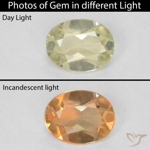 0.36ct 天然 ライトイエロー カラーチェンジディアスポラ, 楕円形, VVS