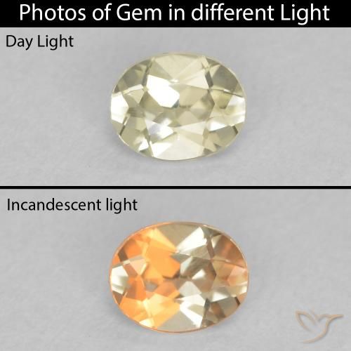 0.32ct 天然 非常に薄い黄色 カラーチェンジディアスポラ, 楕円形, VVS-VS
