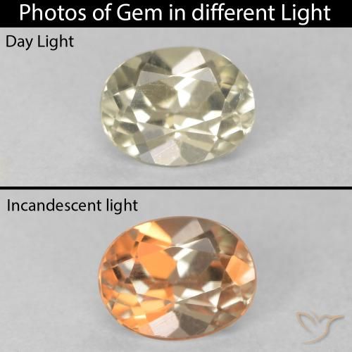0.53ct 天然 メロウイエロー カラーチェンジディアスポラ, 楕円形, VVS-VS