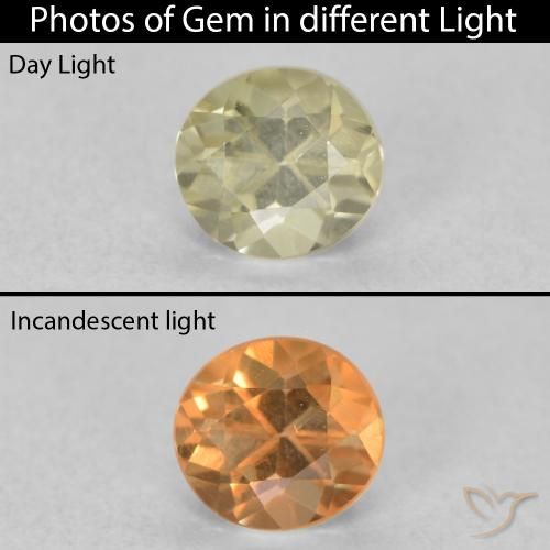 0.49ct 天然 ライトイエロー カラーチェンジディアスポラ, 楕円形, VVS-VS