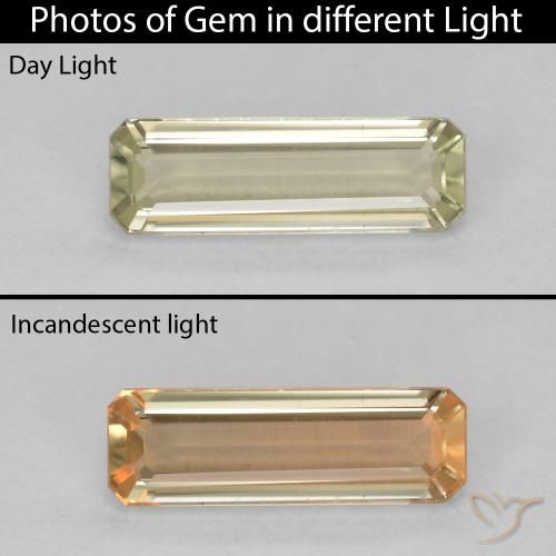 1.33ct 天然 ライトイエロー カラーチェンジディアスポラ, エメラルドカット, VVS-VS