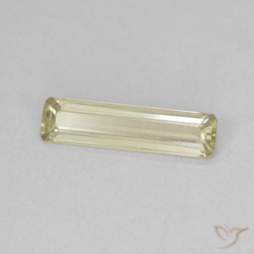 1.12カラットの天然非常に薄い黄色色が変わるダイアスポア、八角形 / エメラルドカット、VVS-VS