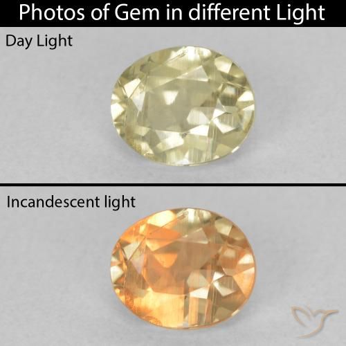 0.76ct 天然 ライトイエロー カラーチェンジディアスポラ, 楕円形, VS-SI
