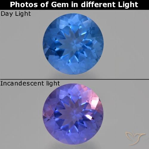 15.04ct 天然 ディープブルー カラーチェンジフローライト, ラウンド, VS