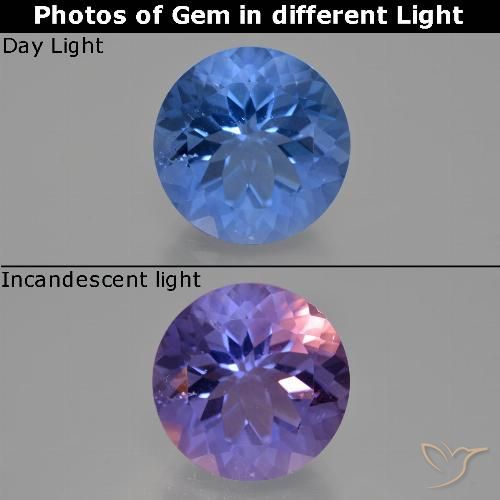13.89ct 天然 ネイビーブルー カラーチェンジフローライト, ラウンド, VS