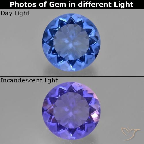 10.78ct 天然 ディープブルー カラーチェンジフローライト, ラウンド, VS