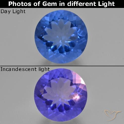 13.60ct 天然 ダークブルー カラーチェンジフローライト, ラウンド, VS