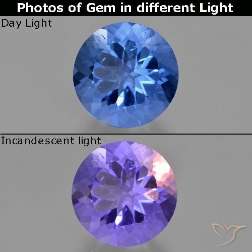 11.44ct 天然 エジプシャンブルー カラーチェンジフローライト, ラウンド, VS