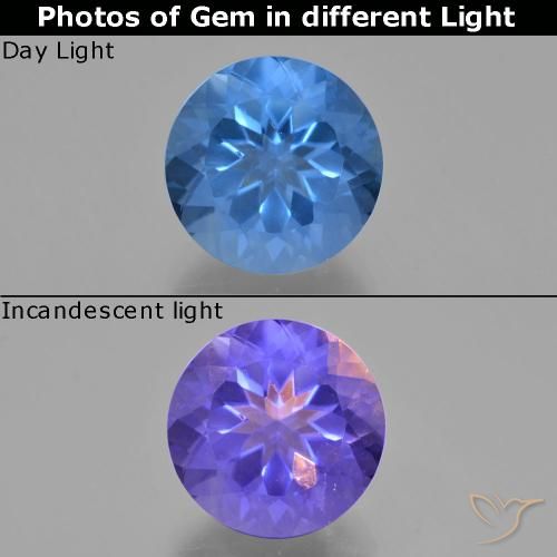 11.82ct 天然 エジプシャンブルー カラーチェンジフローライト, ラウンド, VS