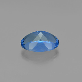 20.59カラットの天然ダークネイビーブルー色が変わるフローライト、オーバルカット、VS