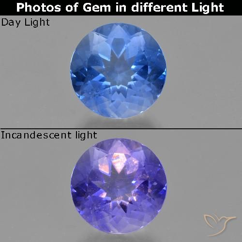 11.73ct 天然 明るいブルー カラーチェンジフローライト, ラウンド, VS