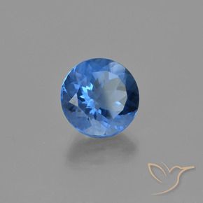 11.83カラットの天然ダークブルー色が変わるフローライト、ラウンド、VS
