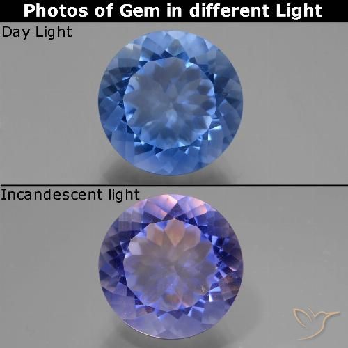 10.95ct 天然 ネイビーブルー カラーチェンジフローライト, ラウンド, VS