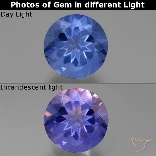 10.91ct 天然 濃いネイビーブルー カラーチェンジフローライト, ラウンド, VS-SI