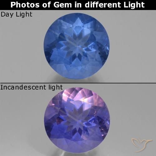 12.15ct 天然 ディープブルー カラーチェンジフローライト, ラウンド, VS