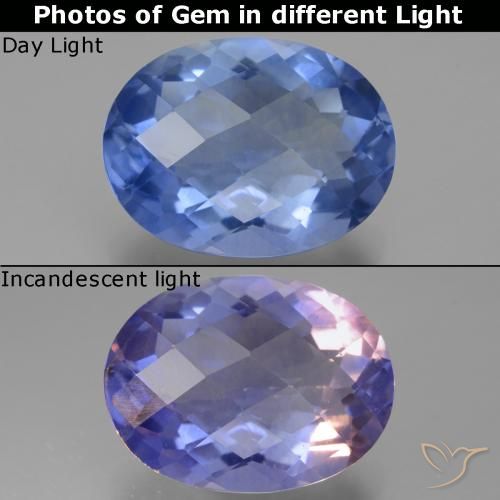 18.83ct 天然 明るいブルー カラーチェンジフローライト, 楕円形, VS