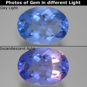 20.76カラットの天然エジプシャンブルーカラーチェンジフローライト、オーバルカット、VVS