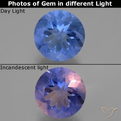 14.16ct 天然 明るいブルー カラーチェンジフローライト, ラウンド, VVS-VS