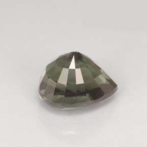 1.58カラットの天然緑がかった茶〜レッドピンクカラーチェンジガーネット（7.1×5.8 mm・洋梨の形）