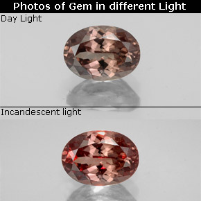 1.27カラットの天然ゴールドブラウンからオレンジカラーチェンジガーネット、オーバルカット、VS