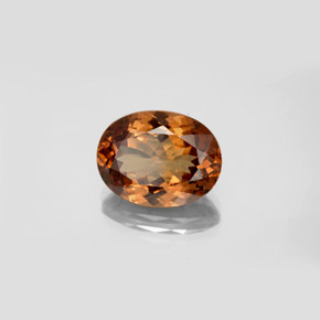5.98カラットの天然ゴールデンブラウン〜オレンジカラーチェンジガーネット（12.6×9.6 mm・オーバルカット）