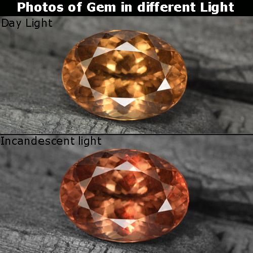 3.77カラットの天然ダークブラウンカラーチェンジガーネット、オーバルカット、VS-SI