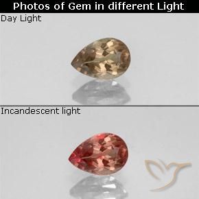 0.57ct 天然 ライトブラウン カラーチェンジガーネット, 洋梨の形, VS