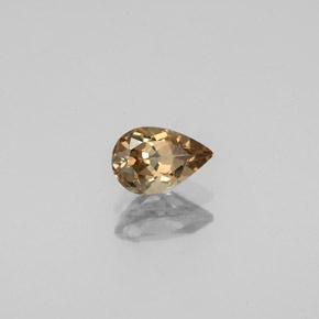 0.64カラットの天然ゴールドブラウンからオレンジカラーチェンジガーネット、洋梨の形、VS