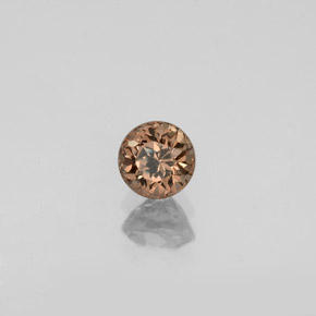 0.61カラットの天然ゴールドブラウンからオレンジカラーチェンジガーネット、ラウンドカット、VVS-VS