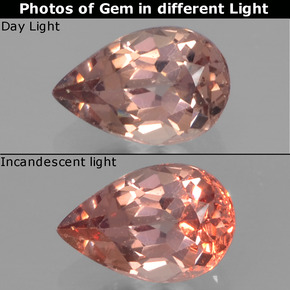 0.46カラットの天然ミディアムライトブラウンカラーチェンジガーネット、洋梨の形、VS