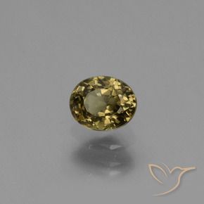 0.65カラットの天然ゴールデンイエローカラーチェンジガーネット（5.3×4.3 mm・オーバルカット）