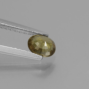 0.55カラットの天然ミディアムダークブラウンカラーチェンジガーネット、オーバルカット、VS