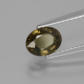 1.14カラットの天然緑ががかったブラウンからレッドピンクカラーチェンジガーネット、オーバルカット、VS-SI